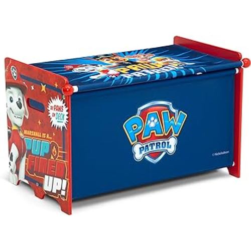 Delta Children PAW Patrol Toy Box Toy Box with Retractable Fabric Top, Blue
