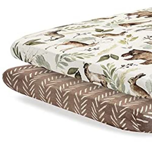Amazon.com : Pobibaby - 2 Pack Premium Pack N Play Sheets Fitted for Standard Pack and Plays and Mini Cribs - Ultra-Soft Cotton Blend, Stylish Woodland Pattern, Safe and Snug for Baby (Wildlife) : Baby