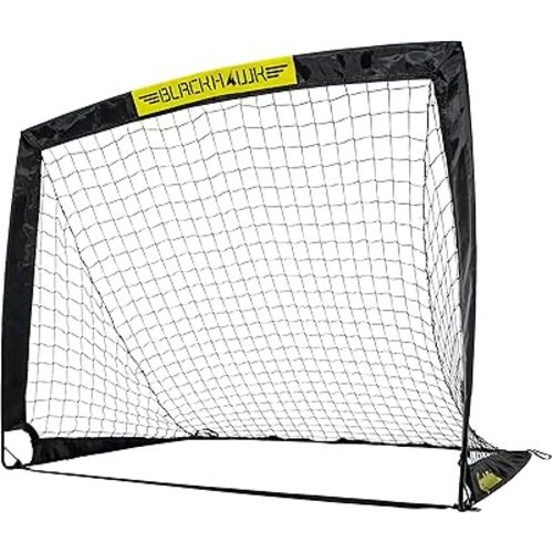 Franklin Sports Blackhawk Backyard Soccer Goal - Portable Pop Up Soccer Nets - Youth + Adult Folding Indoor + Outdoor Goals - Multiple Sizes + Colors - Perfect for Games + Practice