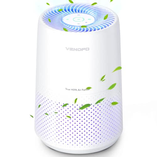Air Purifiers for Bedroom, H13 HEPA Air Purifiers - Covers Up to 1074 ft² - 24dB Ultra-Quiet Sleep Mode, 360° Outlet Air Cleaner, Perfect for Home, Pets (White)