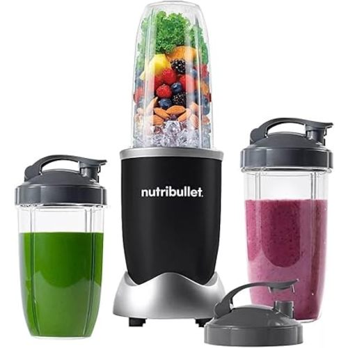 NutriBullet Pro 900W Single-Serve Blender Exclusive Bundle (Black Stainless)
