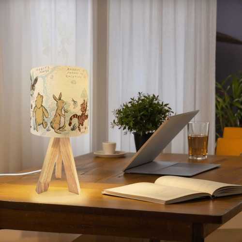 Classic Winnie the Pooh Tripod Nursery Room Table Lamp, Pooh Bear Nursery Decor, Kids Bedroom Lighting, Baby Room Lamp