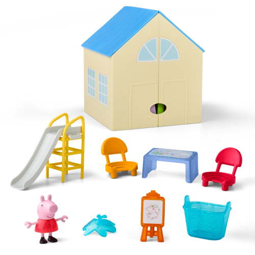 Peppa Pig Toys Peppa's Pop-Open Playgroup Playset, Preschool Toys for Girls and Boys, Holiday Gifts for Kids, 3 and up