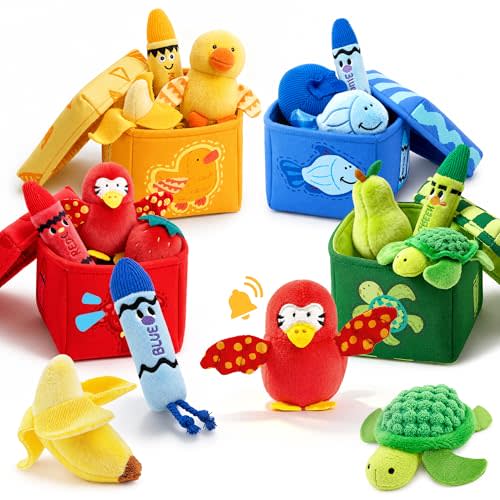 JoyCat Montessori Baby Toys 6-12 Months, 12PCS Sensory Sorting Boxes | Scarves and sorting play encourage grasping, pulling, color matching, and cause-and-effect practice