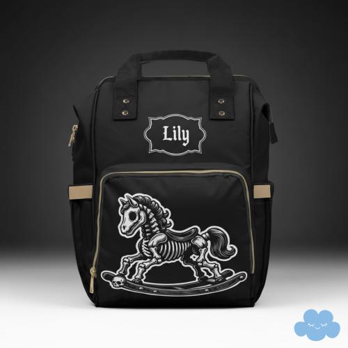 Personalized Gothic Diaper Bag, Goth Baby Bag with Name
