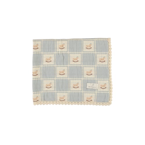 Bebe Organic Rocking Horse Blue Baby Blanket – blue daisy