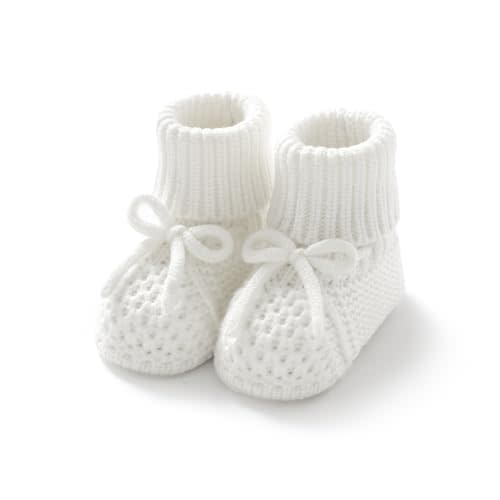 Wugugu Newborn Shoes Knitted Baby Booties Hand Crochet Knit Infant Boys Girls First Walkers Soft Crib Sock Boots