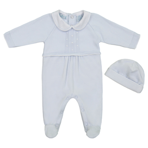 Velour Dot Knit Romper with Hat