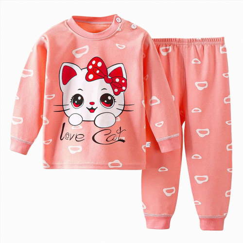 CAICJ98 Toddler Baby Girl Clothes 3 6 12 18 24 Months 3T 4T 5T Outfits Fall Winter Cute Casual Cotton Long Sleeve Crewneck Sweatshirt + Pants Sets (Pink,18-24 Months)