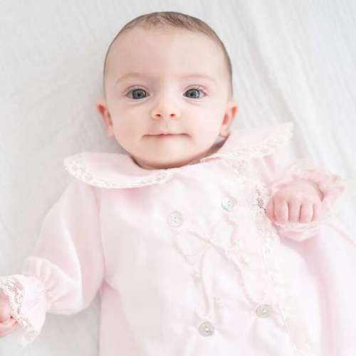 Baby Gown with Bonnet, Pink - Dondolo | Maisonette