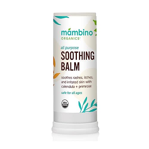 Mambino Organics All Purpose Soothing Balm, Organic Egyptian Calendula & Evening Primrose, Comforting Moisture for Bug Bite Areas, Diaper Area & Chafed Skin, Cruelty-Free Skin Care, 0.63 fl oz