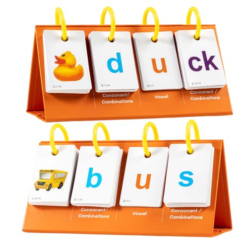 Phonics Flash Cards Learn to Read CVC Word Builder Games, Sight Words Games for Kindergarten Classroom Supplies, Preschool Phonics Learning Activity, Special Education Speech Therapy Toys
