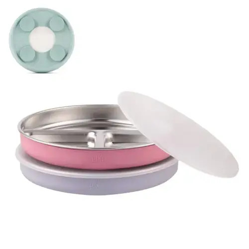 7.8" Stainless Steel Divided Plates with Suction Sleeve