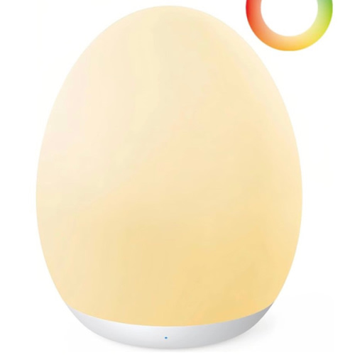 JolyWell Night Light for Kids, Baby Night Light with 7 Colors Changing Mode & Stepless Dimming, Nursery Night Light BPA Free,Rechargeable Egg Night Light for Breastfeeding 1h Timer & Touch Control