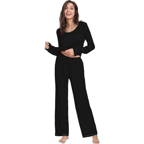 GYS Women's Bamboo Viscose Long Sleeve Pajamas Set