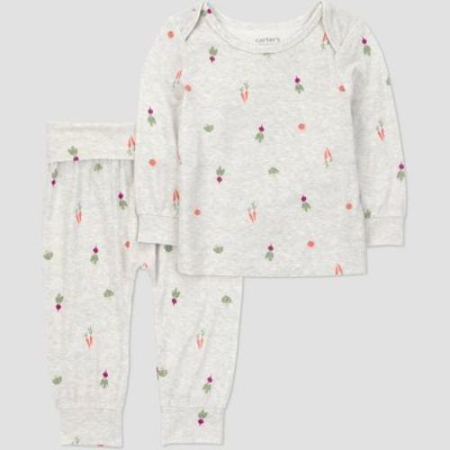 Carter's Just One You® Baby 2pc Comfy Soft Veggies Top and Bottom Set - Gray 6M