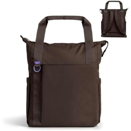 Ubbi Fleuri All-Day Diaper Bag Backpack, Features 12 Pockets, Insulated Bottle Pocket, Wet Bag, Changing Mat, Stroller Straps and Dust Pouch, Lightweight, Easy-Clean & Travel Ready, Ganache