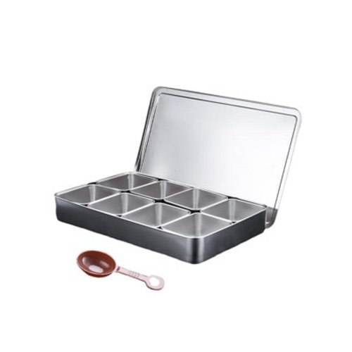 Wmool Stainless Steel Divided Serving Tray with Lid,Condiment Dispenser Serving Container,Charcuterie Snack Box Container,Snack Platters Organizer for Candy, Chips, Nuts, Condiments