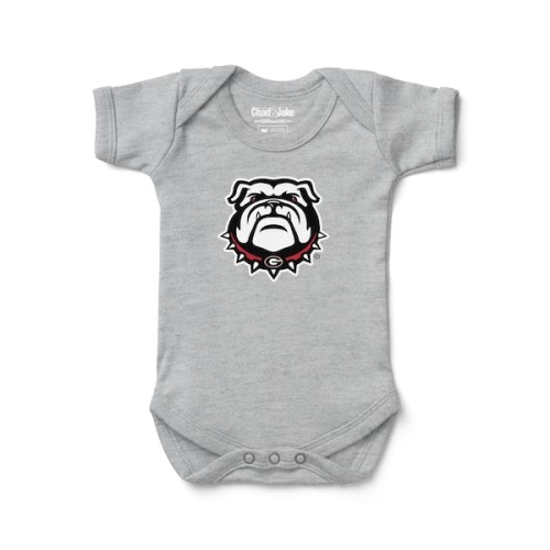 Infant Chad & Jake Heather Gray Georgia Bulldogs Helmet Bodysuit