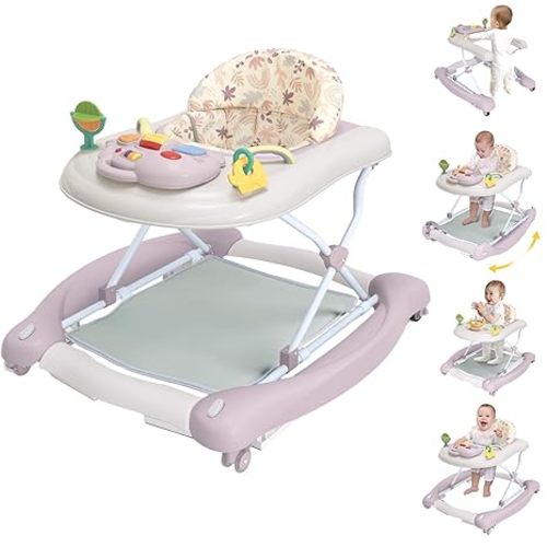 5 in 1 Foldable Baby Walker (Purple)