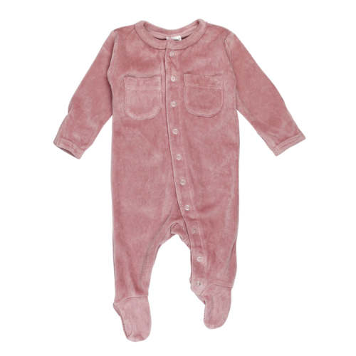 Mauve | Organic Velour Footie 0-3m