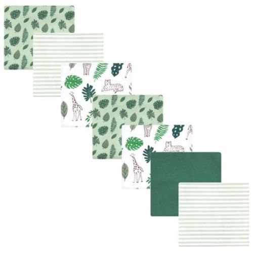 Luvable Friends Hudson Baby Cotton Poly Flannel Receiving Blankets 7pk, Jungle Green