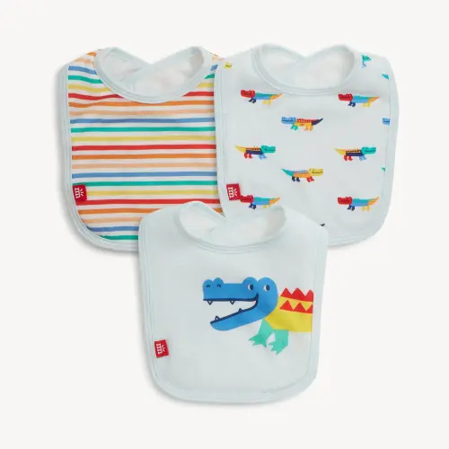 Magnetic Bib 3-Pack Crocodile Colorpop Blue