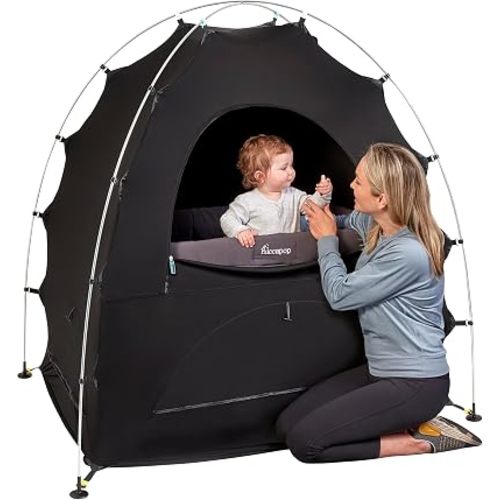 Hiccapop Blackout Tent for Pack and Play Blackout Cover Blocks 99% of Light