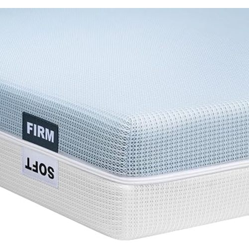 Baby Crib Mattress 52x27.5x6,Dual-Sided Infant & Toddler Mattress,Firm Support & Cooling Gel Memory Foam,Breathable 3D Mesh Washable Cover,CertiPUR-US Certified,Fits Standard Cribs Beds,Blue