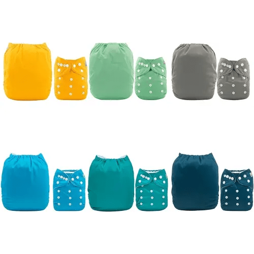 ALVABABY Baby Cloth Diaper 6 Pack with 12 Inserts One Size Cloth Diaper Covers Adjustable Washable Reusable for Baby Girls and Boys