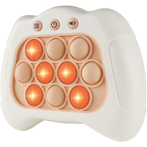 Intoypad Pop The Target! Handheld Speed Push Game Machine: A Fun Multiplayer Game for Family. Sensory Fidget Toy Christmas Toys Gifts for 6 7 8 9 10 11 12 Years Old Kids Road Trip Car Games Kids White