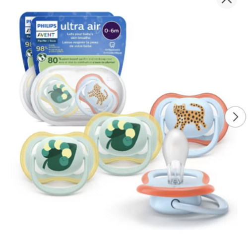 Philips Avent Ultra Soft Pacifiers 0-6m - Caterpillar/Leopard - 4pk: Silicone, BPA-Free, Phthalate-Free Baby Essential