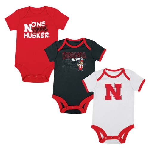 NCAA Nebraska Huskers Infant & Toddler Onesies, 3-Pack