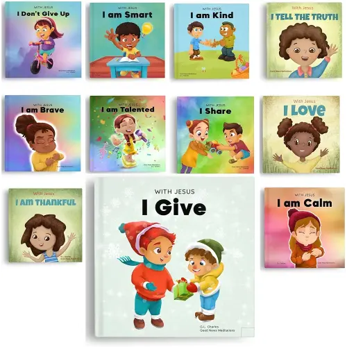 With Jesus Original Kids Bible Books Series – 11 Children Bible Books Bundle (Books 1–11) – Christian Books For Kids Set Featuring Practical Bible ... ... G.L. Charles and Good News Meditations Kids