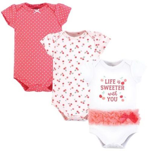 Hudson Baby Infant Girls Cotton Bodysuits 3-Pack, Life Is Sweeter Tutu