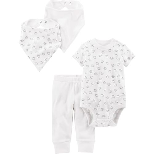 Simple Joys by Carter's unisex-baby 4-piece Bodysuit, Pant, and Bibs Set