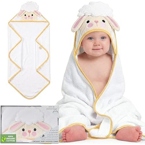 100% Organic Cotton Hooded Baby Bath Towels Ultra-Soft 84x84 CM