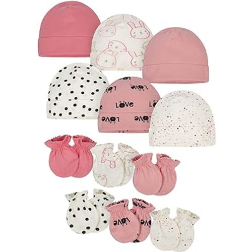 Onesies Brand Unisex Baby 12-piece Cap and Mitten Set