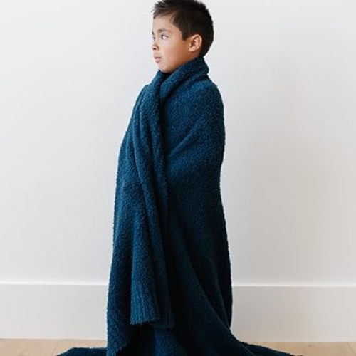 SARANONI Super Soft Comfy Bamboni Blanket for Kids and Teens 40" x 60" (Nautical Blue, 40" x 60")