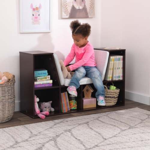 Bookcase With Reading Nook, Espresso - KidKraft | Maisonette