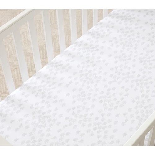 Watercolour Elephant Organic Crib Fitted Sheet