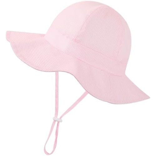 Baby Toddler Infant Girls Bucket Sun Hats Protection Beach UPF 50+ Toddler Wide Brim Bucket Summer Hats