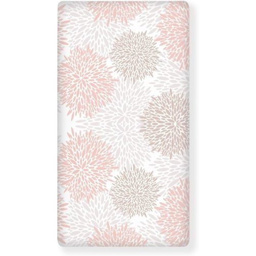 Dahlia Baby Crib Sheets for Boys Girls Floral Breathable Soft Mini Fitted Crib Sheet for Standard Toddler Mattress 52x28x8 in