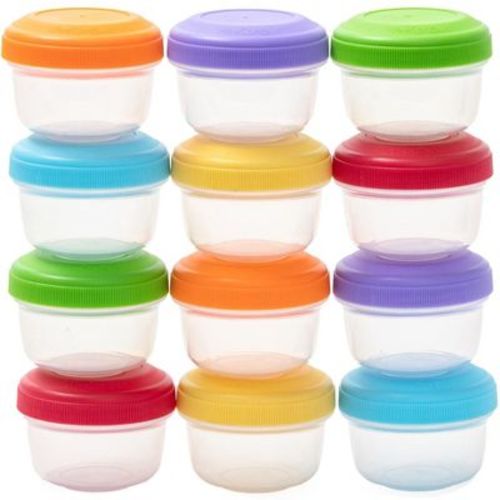 WeeSprout Leakproof Baby Food Storage, Small Plastic Containers with Lids, 12 Container Set