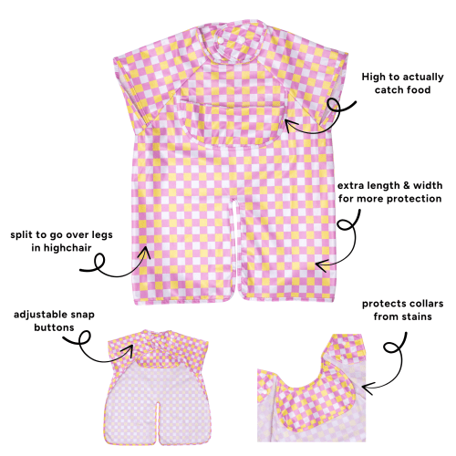 Pink Lemonade Short Sleeve Smock Bib | Abibi Australia – abibi
