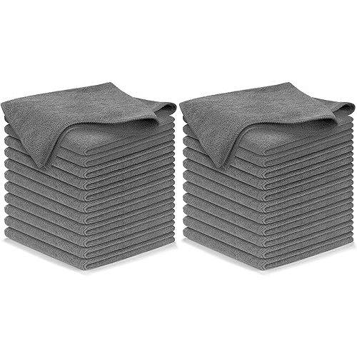 Microfiber Cleaning Cloth Grey - 24 Pcs (12.5"x12.5")