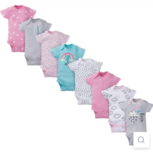 8-Pack Baby Girls Clouds Short-Sleeve Onesies® Bodysuits – Gerber Childrenswear