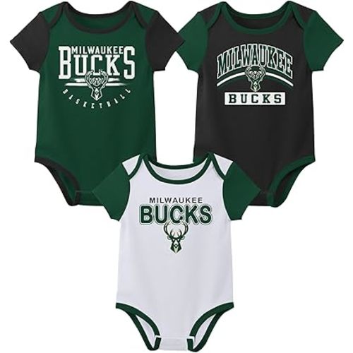 Outerstuff NBA Teams Newborn Baby and Infant Short Sleeve Bodysuit Variety 3-Pack (0-18m)