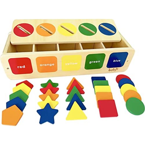 Dailyfunn Montessori Toys Color&Shape Sorting Learning Matching Box For Baby Toddlers 1-3 Year Old