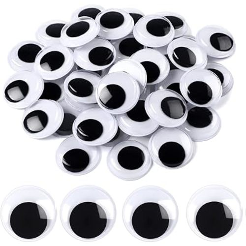 JULMELON 500Pcs Googly Eyes Self Adhesive 25mm, Wiggle Craft Eyes for DIY